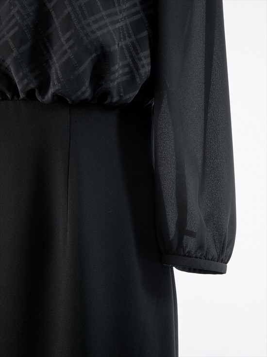 袖コンシャスチェック使いのサマーワンピース(110022643) ワンピース