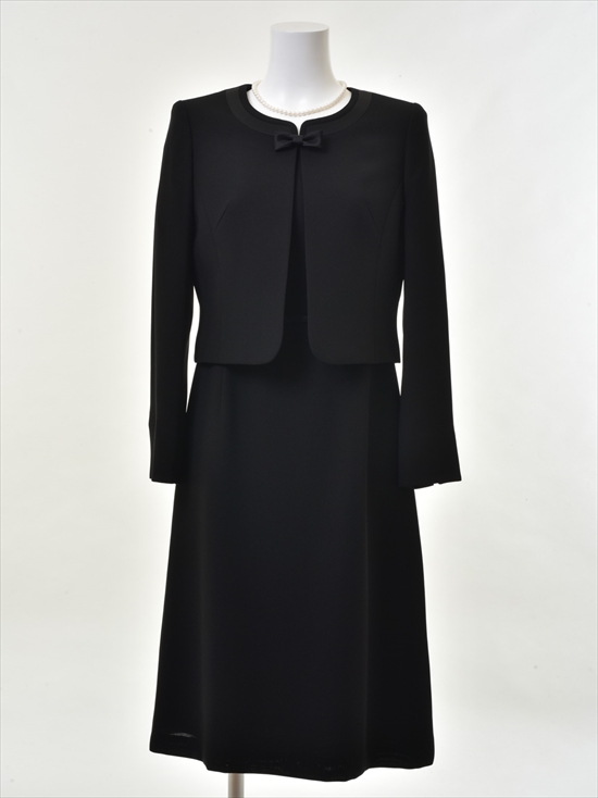 ノーカラーサテンリボン付きアンサンブル(110831588) アンサンブル