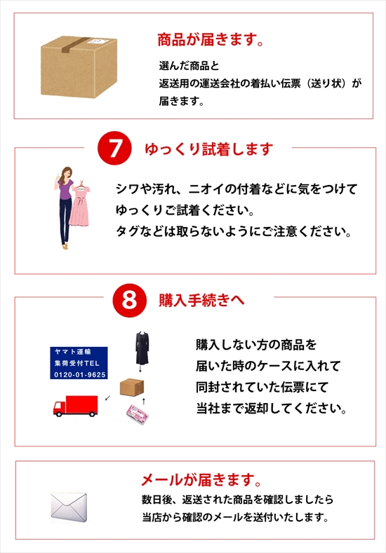 試着チケット(wb9999)。1000円で2着お届け、1着返品の便利チケット