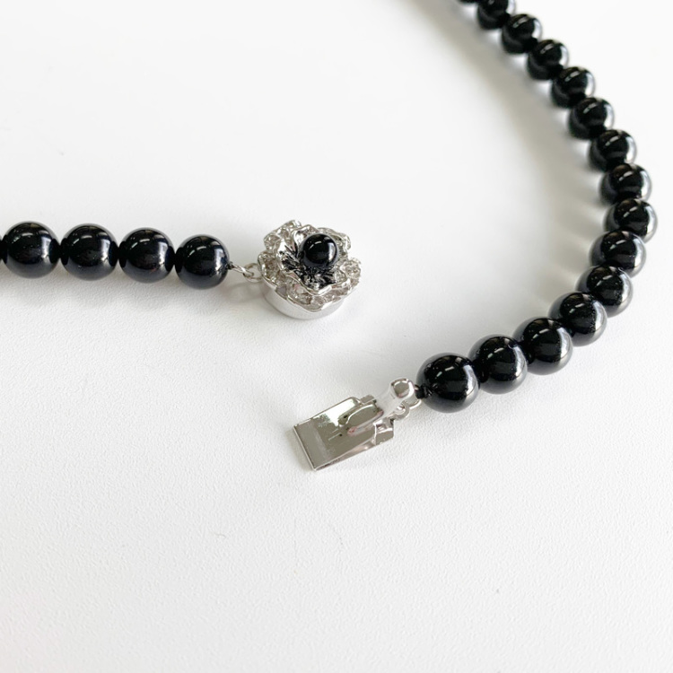 黒珊瑚ネックレス＆イヤリングセット（wb5064） 数珠・念珠 フォーマル 